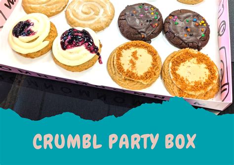 crumble cookie catering|crumbl cookies party box price.